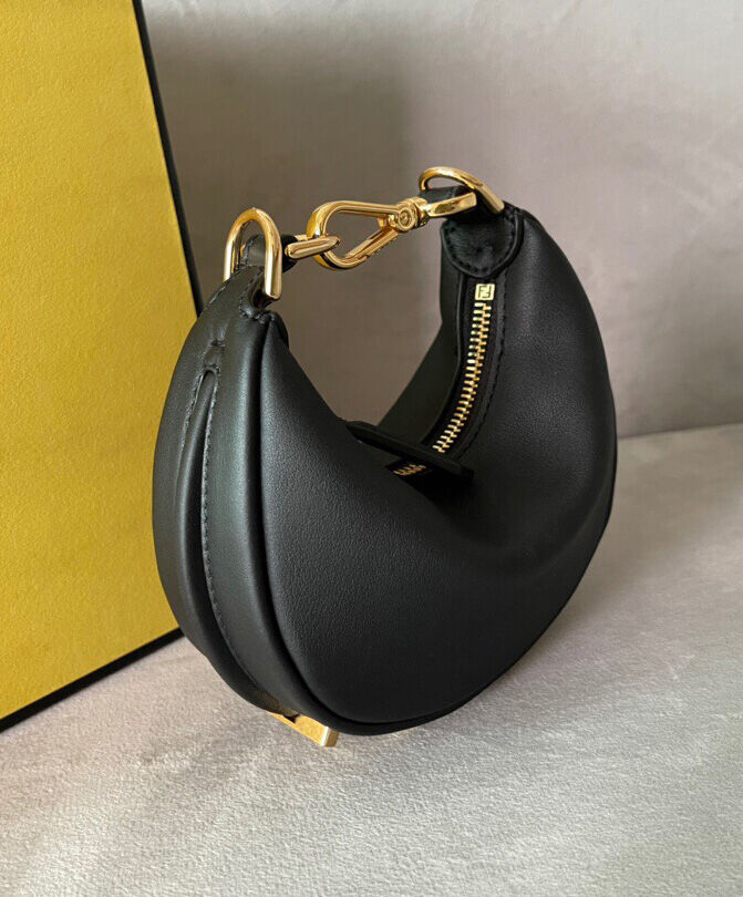 Fendi Nano Fendigraphy Hobo Bag 7AS089 Black